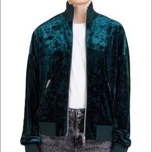 The Kooples green velvet bomber
